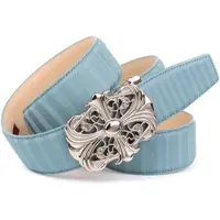 Anthoni Crown Ledergürtel , Damen, Gr. 90, blau (hellblau), Rindsleder, Gürtel Ledergürtel