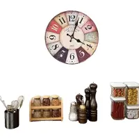 OEM Wanduhr, Vintage-Design, für den Innenbereich, Mehrfarbig