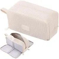 Merkloos Stiftekontainer aus Cordstoff – Praktisch mit 3 Fächern in Beige