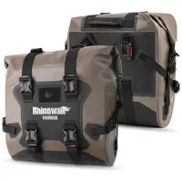 Rhinowalk Motorrad Gepäckträgertasche Satteltasche 24-42L Wasserdicht Seitentasche Braun 2er Set