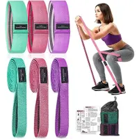 Merkloos Ein Set aus 6 Fitnessbändern mit 3 Widerstandsstufen