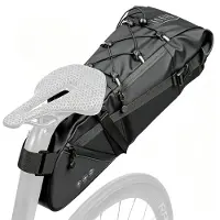 Sonstiges Satteltasche Fahrrad 12L Wasserdicht Schwarz mit Seitenfächern für MTB, Rennrad, Gravelbike