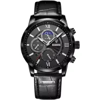 Lige SA-41977 Herrenuhr in Schwarz mit Lederarmband KP41977