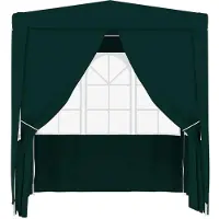 vidaXL Partyzelt mit Seitenwänden wasserdicht Pavillon Festzelt für Garten Terrasse Hochzeit Feiern und Veranstaltungen Gewebe 90 Gramm Grün 2 5 x 2 5 m