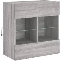 vidaXL TV-Wandschrank mit LED-Leuchten Grau Sonoma 58,5x30x60,5 cm