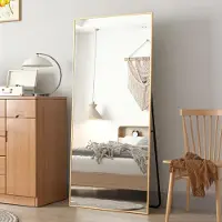 Dripio Standspiegel 165x60 cm, gold, großer Bodenspiegel, dünner Rahmen