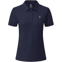 Merkloos Damen Golfpolohemd - Kurze Ärmel - Schnell trocknend - Marineblau - Größe M