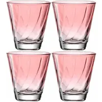 Leonardo Gläser-Set "Trinkglas, TWIST, 215 ml, 4er-Set", rot, H:9cm Ø:8,5cm, Glas, Trinkgefäße, Gläser-Set, Whiskybecher, spülmaschinengeeignet
