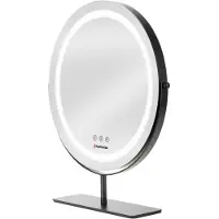 Humanas HS-HM Scarlet Schminkspiegel mit LED-Beleuchtung, schwarz