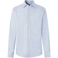 Hackett London für Herren. HM3010832 Hemd Trio Stripe blau (XL), Lässig, Baumwolle, Klassisch, Langarm