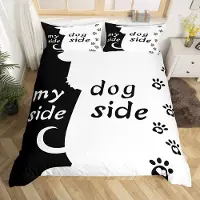 OEM Bettwäsche-Set Hunde-Pfotenprint, Doppelbett, 3-teilig, Mikrofaser