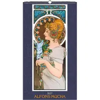 Merkloos Kunstkalender 2027 – Alfons Mucha – 33 x 60 cm