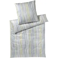 OEM Bettwäsche Pinstripe Lemon, 1 Bettbezug 200x220 cm + 2 Kissenbezüge 80x80 cm