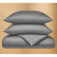 OEM Bettwäsche-Set 200x200 cm, Baumwolle, Mako-Satin, anthrazit