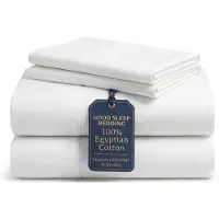 OEM 4-teiliges Queensize-Bettlaken-Set, ägyptische Baumwolle, Satin, weiß