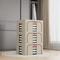 Merkloos Aufbewahrungsboxen-Set, 3 Stück - Beige - 24 Liter
