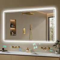 OEM LED-Badspiegel 70x120 cm, Bluetooth, dimmbar, 3 Lichtfarben, Touch