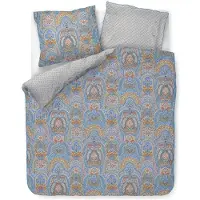 OEM Bettwäsche-Set Jabali Flower, Blau, 200x200 + 2x80x80 cm