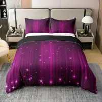 OEM Bettbezug 100% Baumwolle Lila Ombre 230x220 cm mit 2 Kissenbezügen