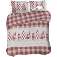 OEM Bettwäscheset Flanell 100% Baumwolle 250x200 cm rot