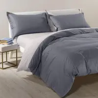 OEM Bettwäsche-Set Doppelbett, zweifarbig, Anthrazit, 100% Baumwolle