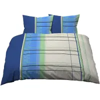 OEM Bettwäsche-Set 3-tlg. Baumwollsatin gestreift 200x200 cm + 70x90 cm