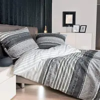 OEM Mako-Satin-Bettwäsche Palermo, 135x200 cm, Streifen-Design