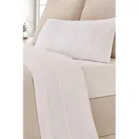 OEM Bettwäsche-Set, bestickt, 100% Baumwolle, Fadendichte 200, weiß, 150x200 cm