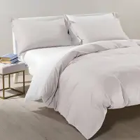 OEM Bettwäscheset King-Size, 4-teilig, Beige, 100% Baumwolle, 400 Fäden