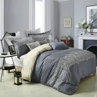 OEM Bettwäsche-Set 3-tlg. Kingsize, Katoen, Blau, 300 Fadendichte