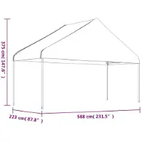 vidaXL Pavillon mit Dach Weiß 11,15x5,88x3,75 m Polyethylen