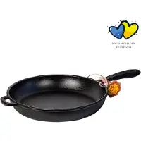 Maysternya Bratpfanne Gusseisen - ø 22 x 4 cm - Braten - Grillen - Induktion - Geschenk - Metallgriff - Robuste Pfanne - Skillet - PFAS-frei - Schwarz