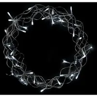 Linder Exclusiv GmbH Lex Light Weihnachten Kranz Türkranz silber 40 LEDs kaltweiß 6/18h Timer 30cm