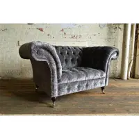 AEA Design Chesterfield Stoff Couch Sessel 1.5 Sitzer Polster Sofas Lounge Club