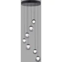 Pure LED-Hängelampe Popup, grau/rauchgrau, Ø 40 cm, 7-flg.