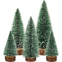 Merkloos Set mit 5 Miniatur-Weihnachtsbäumen zur Dekoration