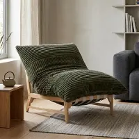 LVHOM XXL Relaxsessel mit Massivholz-Rahmen, Polstersessel Cord mit Memory-Schaum, ergonomischer Loungesessel, Fernsehsessel für Wohnzimmer, Grün