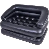 JILONG AVENLI 5in1 Luftsofa Luftbett 198x138x62 cm – Sofa, Doppelbett, Relaxliege – PVC, schwarz, Modell 24001