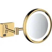 OEM LED-Scheerspiegel rund 21,7 cm vergoldet Wandmontage