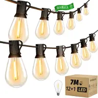 Dripio LED-Lichterkette 7,6 m, 13 Lampen, 2200 K, IP65, Netzbetrieb
