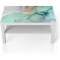 Merkloos Glästabelle mit Wasserfarbenmuster, 90 x 50 cm