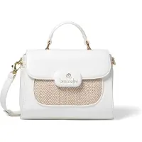 Braccialini Handtasche Biela, geflochten, mit Magnetverschluss, verstellbarer Trageriemen, Farbe: Weiß, Modell: UNICA, Größe: 25x17,5x12,5 cm, Artikelnummer: B17652-BIANCO