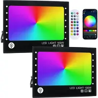 OEM RGB LED-Schijnwerfer 100W 2er-Pack mit App & Fernbedienung