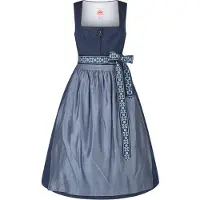 Spieth & Wensky Dirndl "Dirndl Käthe", Damen, Gr. 32, N-Gr, blau, festlich, regular fit, eckiger Ausschnitt, Kleider Dirndl, in Midilänge