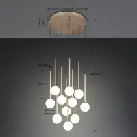 TRIO Hängelampe Firano, goldfarben, Ø 66 cm, Metall, 11-flg.
