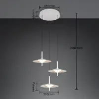 TRIO LED-Hängelampe Amalo, weiß matt, Ø 67 cm, Metall, CCT 3-flg.