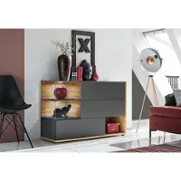 AC-DÉCO Sideboard Silk Anthrazit/Eiche Wotan