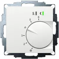 Eberle 547895524202 UP-Raumregler, RAL9016 matt 55x55, 5-30C, AC 24V, Triac-Ausgang, Schaltbar 5 Stellantriebe a 3W, Change-Over-Eingang, TA 3,5K