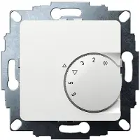 Eberle 191810223602 UP-Raumregler, RAL9016 glänzend 50x50, 5-30C, AC 24V, 1Öffner, 10 A, bei DC 24 V Schaltleistung 100 W, Temperaturabsenkung