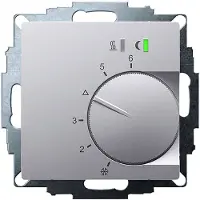 Eberle 547895554702 UP-Raumregler, Aluminium 55x55, 5-30C, AC 230V, Triac-Ausgang, Schaltbar 5 Stellantriebe a 3W, Change-Over-Eingang, TA 3,5K, LED